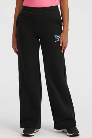wide leg regular waist sweatpants zwart
