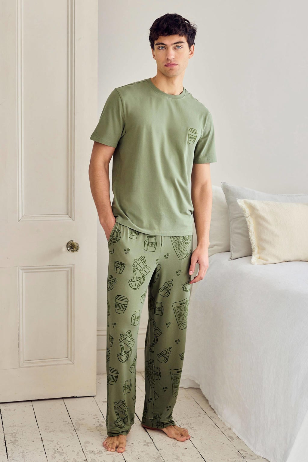 Chelsea Peers pyjama set olijfgroen