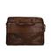 Manfield  16 inch leren laptoptas donkerbruin
