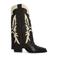 Sacha leren cowboylaarzen met flap zwart/ecru