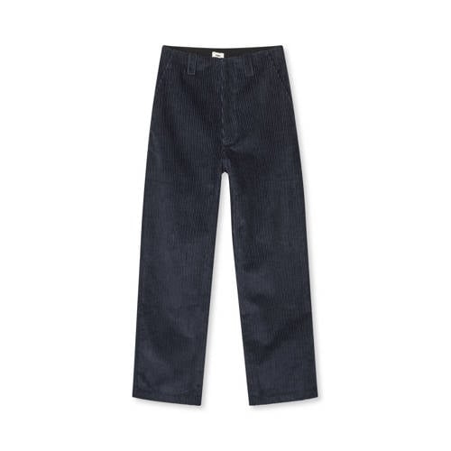 MADS NØRGAARD - COPENHAGEN corduroy wide leg regular waist casual broek donkerblauw afbeelding