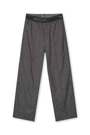 wide leg regular waist broek grijs