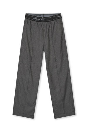 wide leg regular waist broek grijs