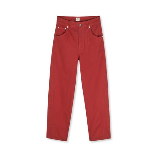 MADS NØRGAARD - COPENHAGEN high waist barrel jeans rood afbeelding