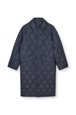 winterjas quilted donkerblauw