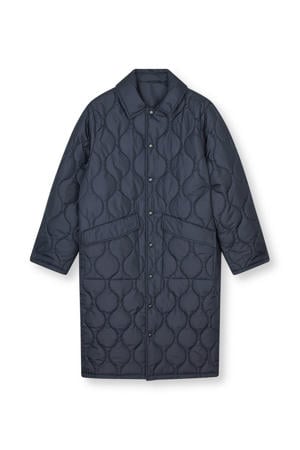 winterjas quilted donkerblauw
