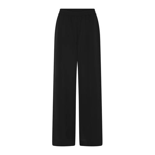 Bruuns Bazaar wide leg regular waist broek zwart afbeelding