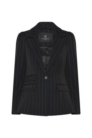 regular blazer met krijtstreep zwart