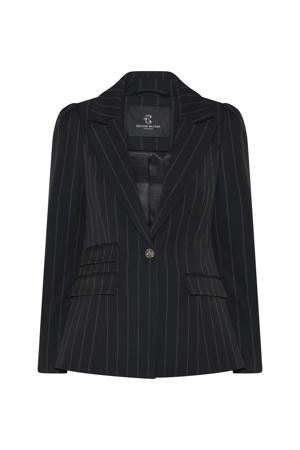regular blazer met krijtstreep zwart