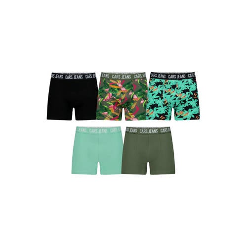 Cars boxershort groen/zwart (set van 5)