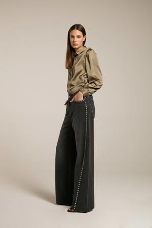 wide leg jeans black denim