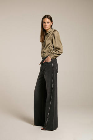 wide leg jeans black denim