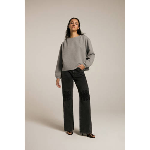Homage to Denim high waist wide leg jeans zwart afbeelding