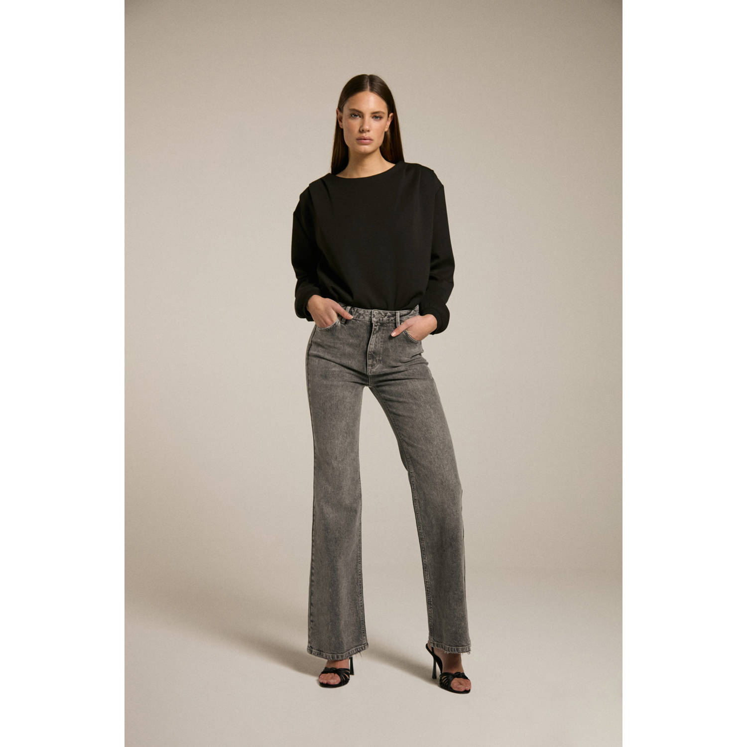 Homage to Denim wide leg jeans grijs