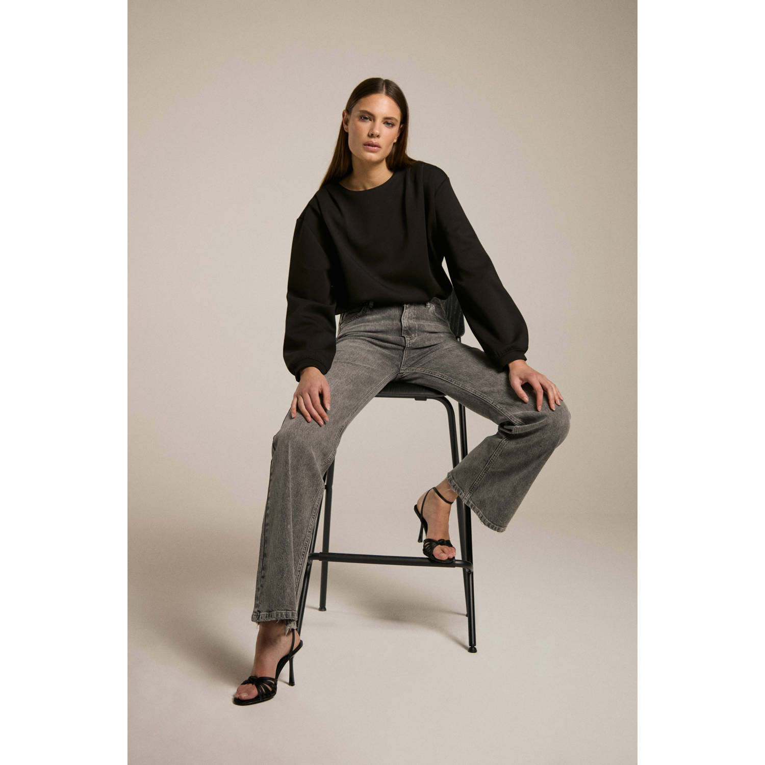 Homage to Denim wide leg jeans grijs