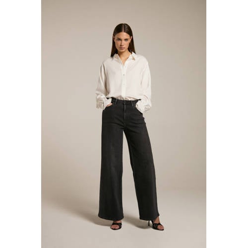 Homage to Denim high waist wide leg jeans zwart afbeelding