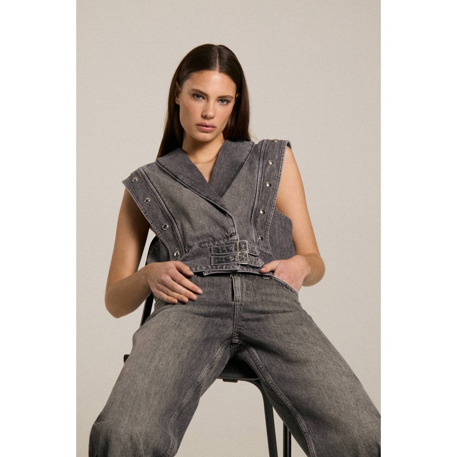 Homage to Denim gilet grijs