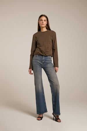 high waist flared jeans blauw