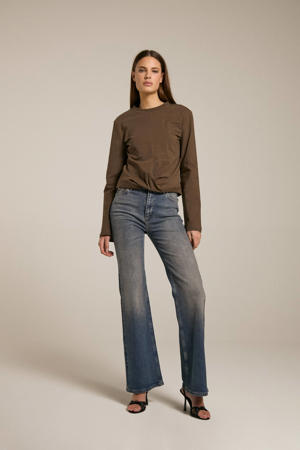 high waist flared jeans blauw