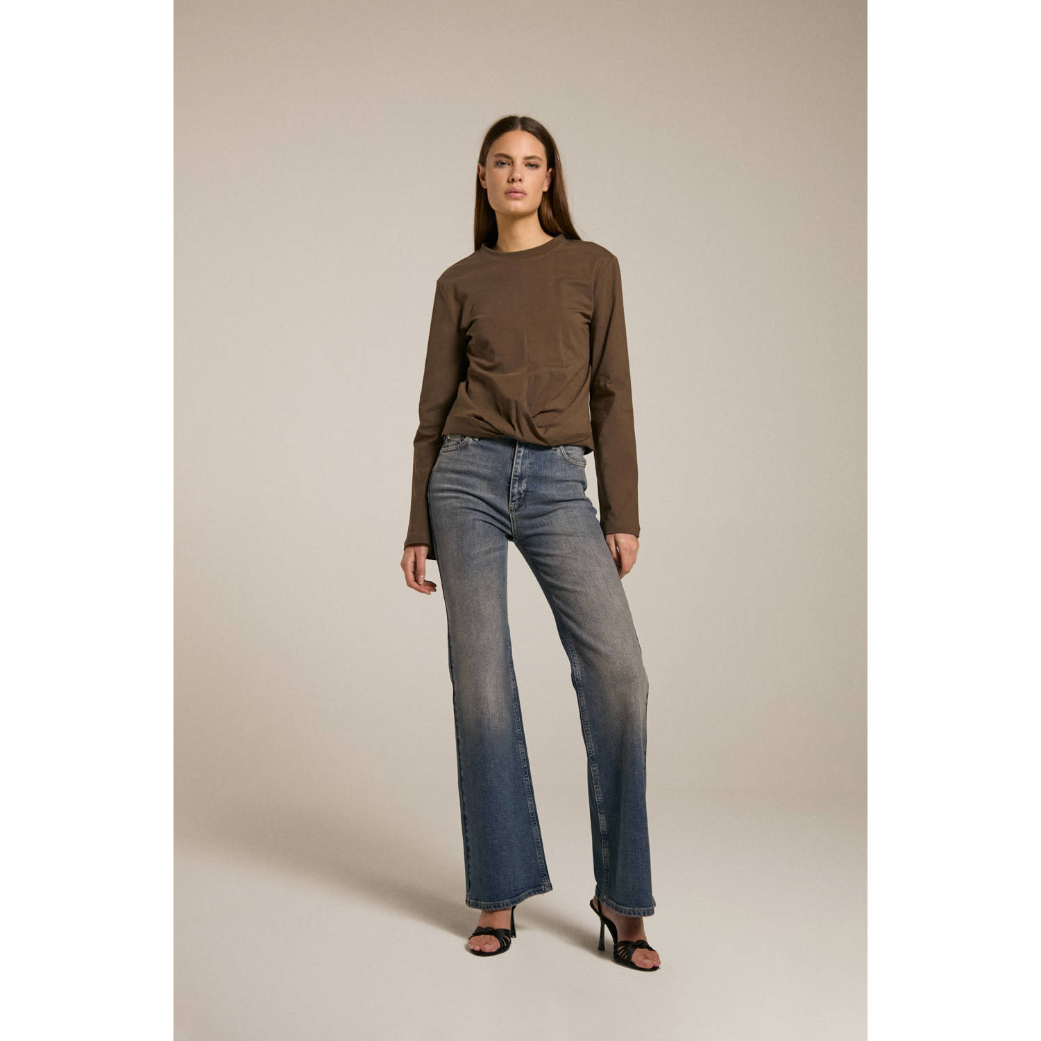Homage to Denim high waist flared jeans blauw