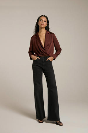 high waist flared jeans zwart