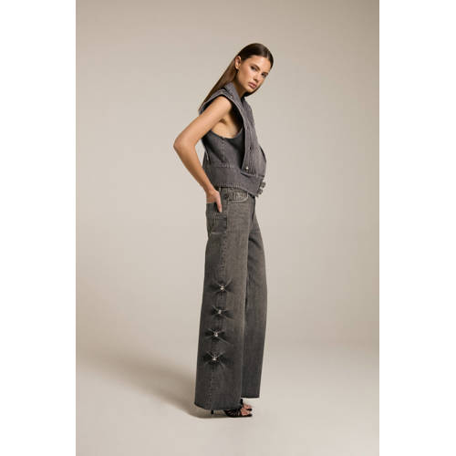 Homage to Denim high waist wide leg jeans grijs afbeelding
