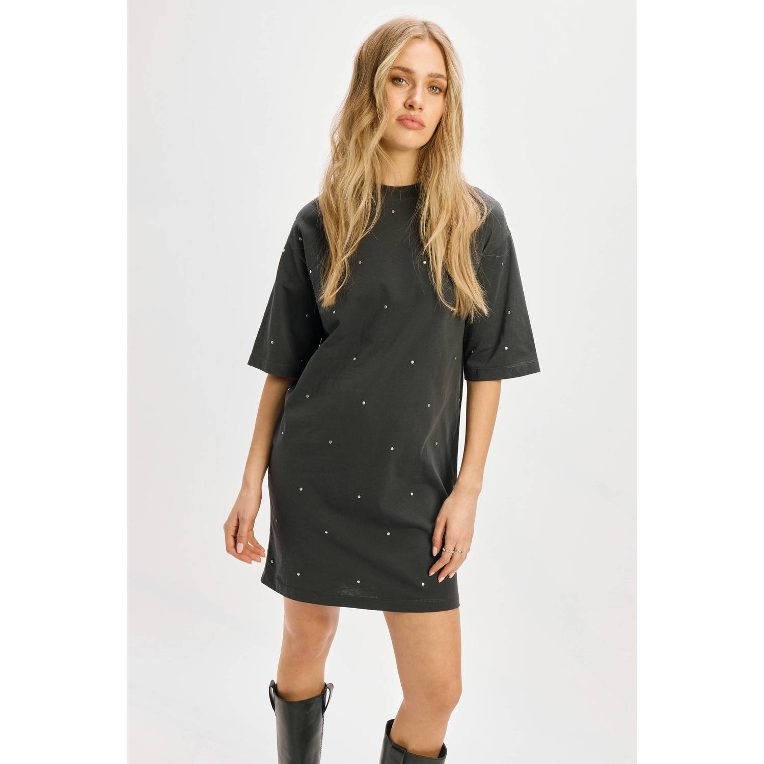 Refined Department t-shirtjurk antraciet