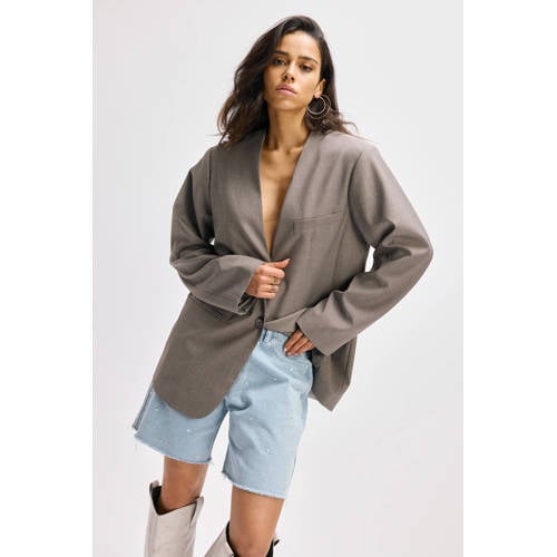Refined Department oversized blazer grijs afbeelding
