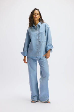 denim blouse light blue denim