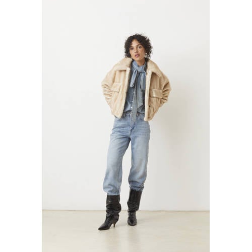 Suncoo faux fur jas beige afbeelding