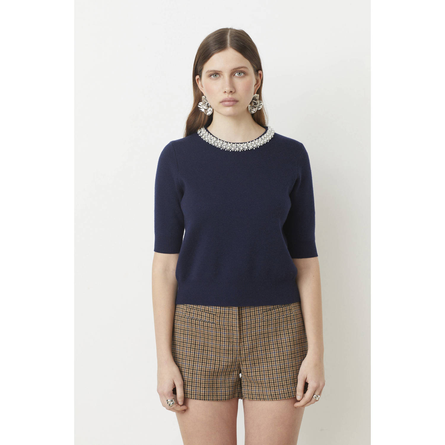Suncoo pullover trui donkerblauw fijn gebreid