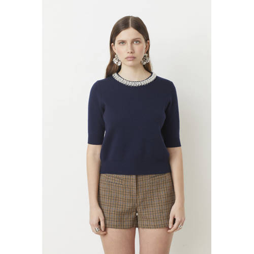Suncoo pullover trui donkerblauw fijn gebreid afbeelding