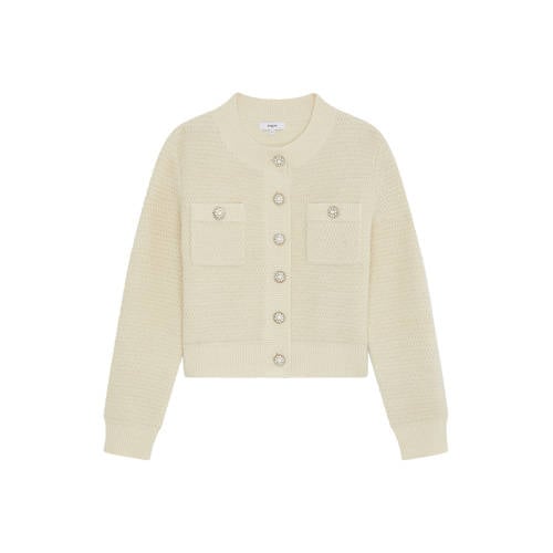 Suncoo vest ecru grof gebreid afbeelding