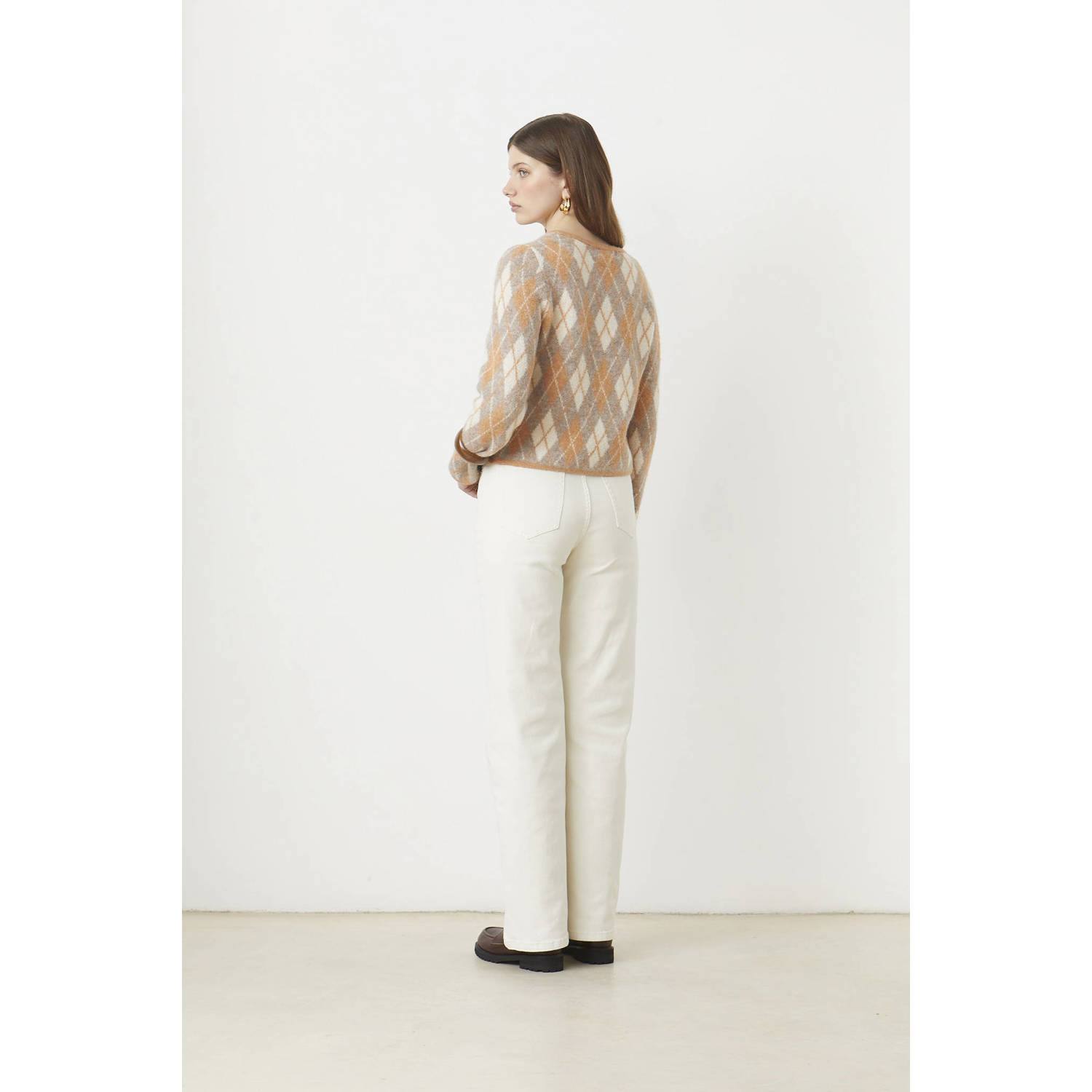 Suncoo gebreid vest met wol camel