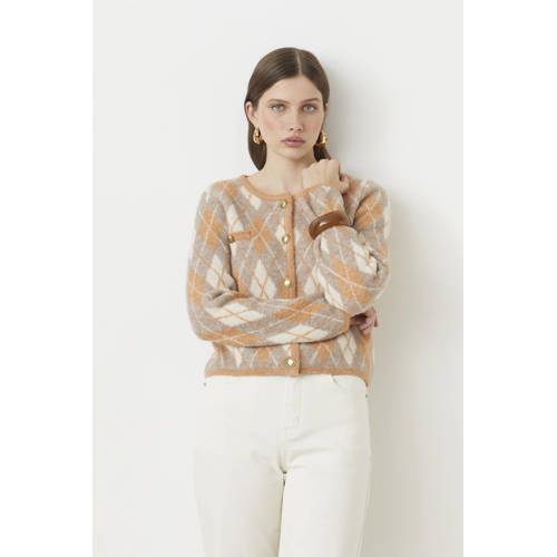 Suncoo gebreid vest met wol camel afbeelding