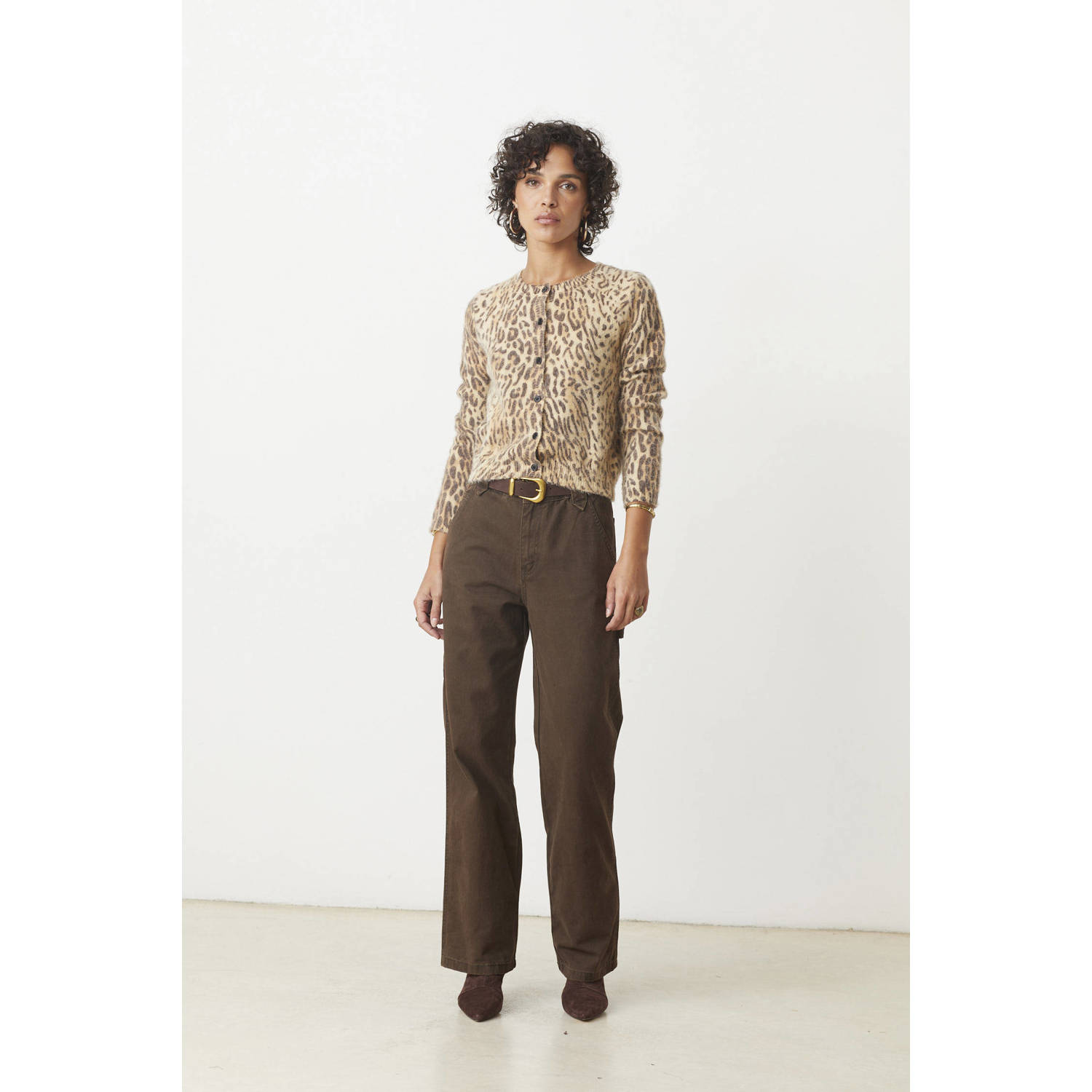 Suncoo gebreid vest bruin
