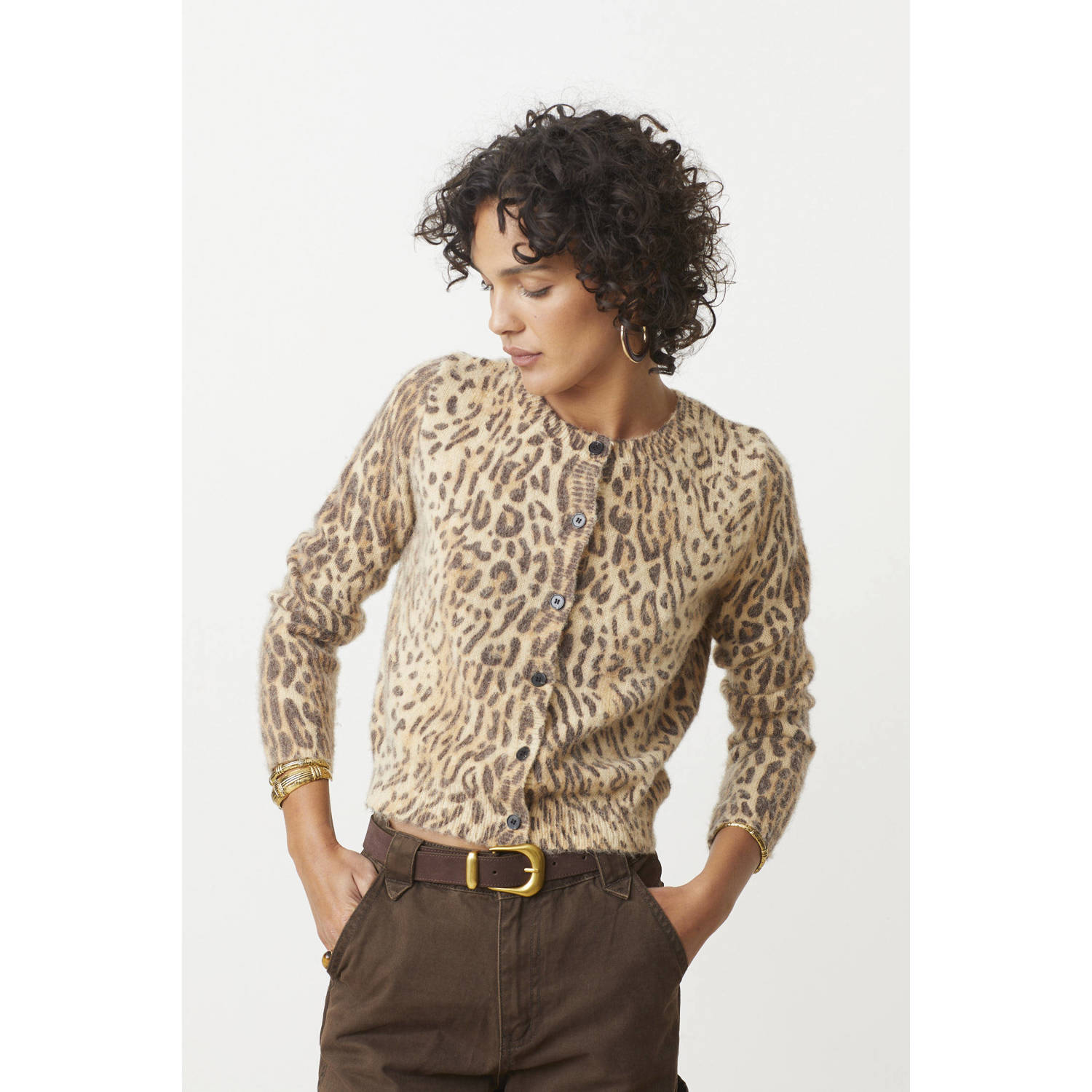 Suncoo gebreid vest bruin