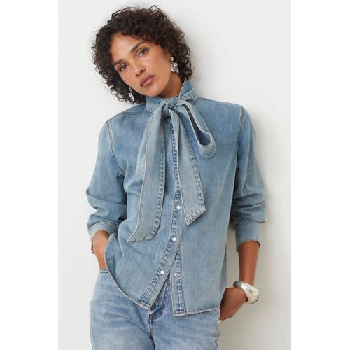 Suncoo denim blouse light blue denim afbeelding