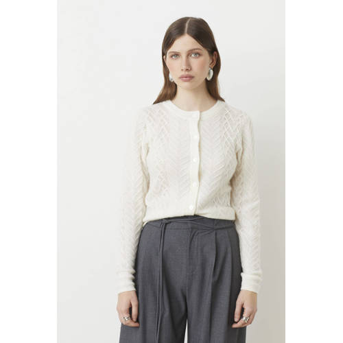 Suncoo wide leg regular waist culotte met wol grijs afbeelding