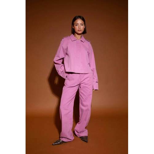 Studio AMAYA straight high waist broek roze afbeelding