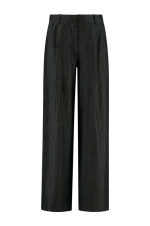 straight high waist broek zwart