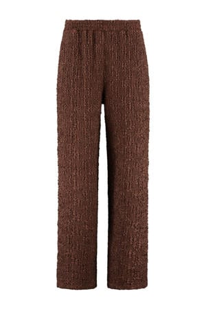 straight high waist broek bruin