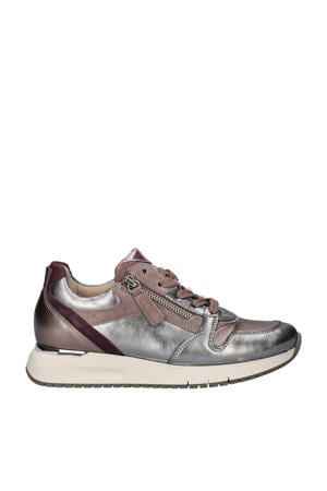 leren sneakers zilver