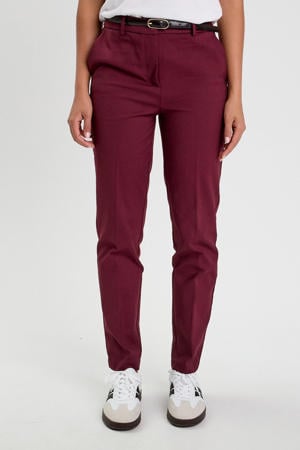 tapered high waist pantalon donkerrood