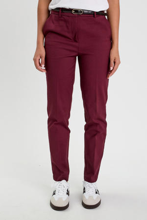 tapered high waist pantalon donkerrood