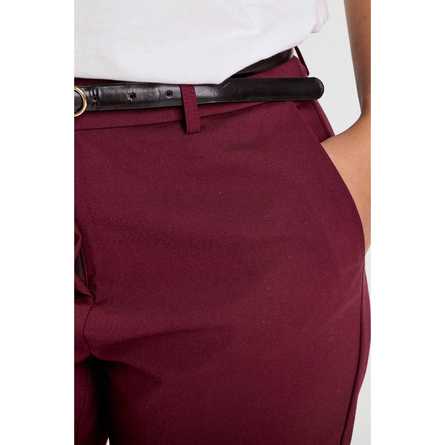 Cache tapered high waist pantalon donkerrood