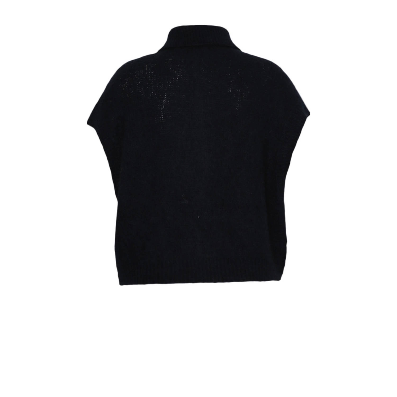 Paprika vest donkerblauw fijn gebreid