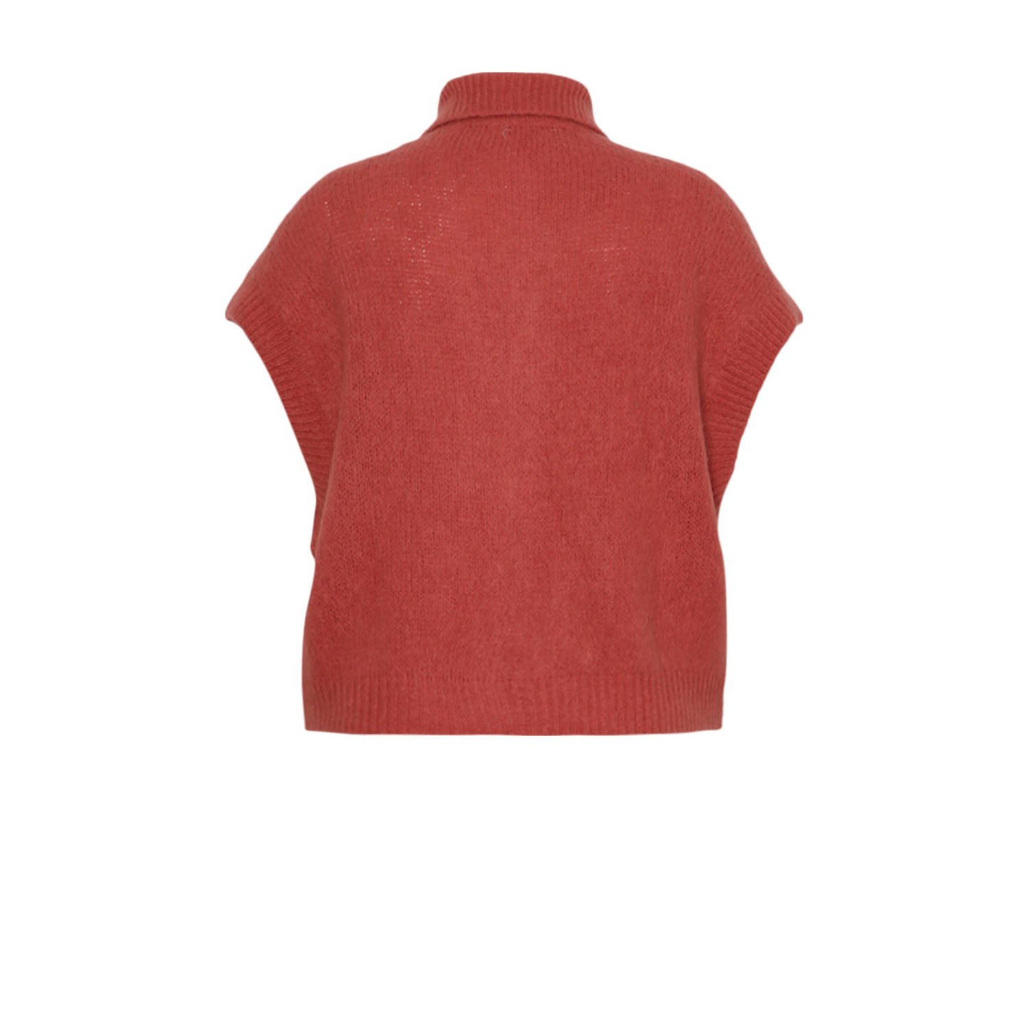 Paprika vest roodbruin fijn gebreid