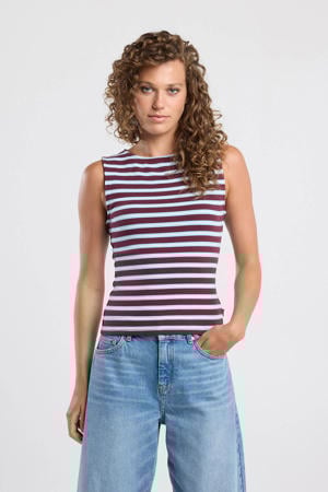 mouwloze top donkerrood