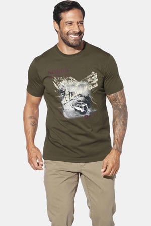 T-shirt HAKSE Plus Size olijfgroen